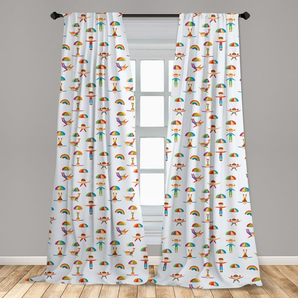 Sports Theme Curtains 2 Panel Set Decor 5 Sizes Available Window Drapes